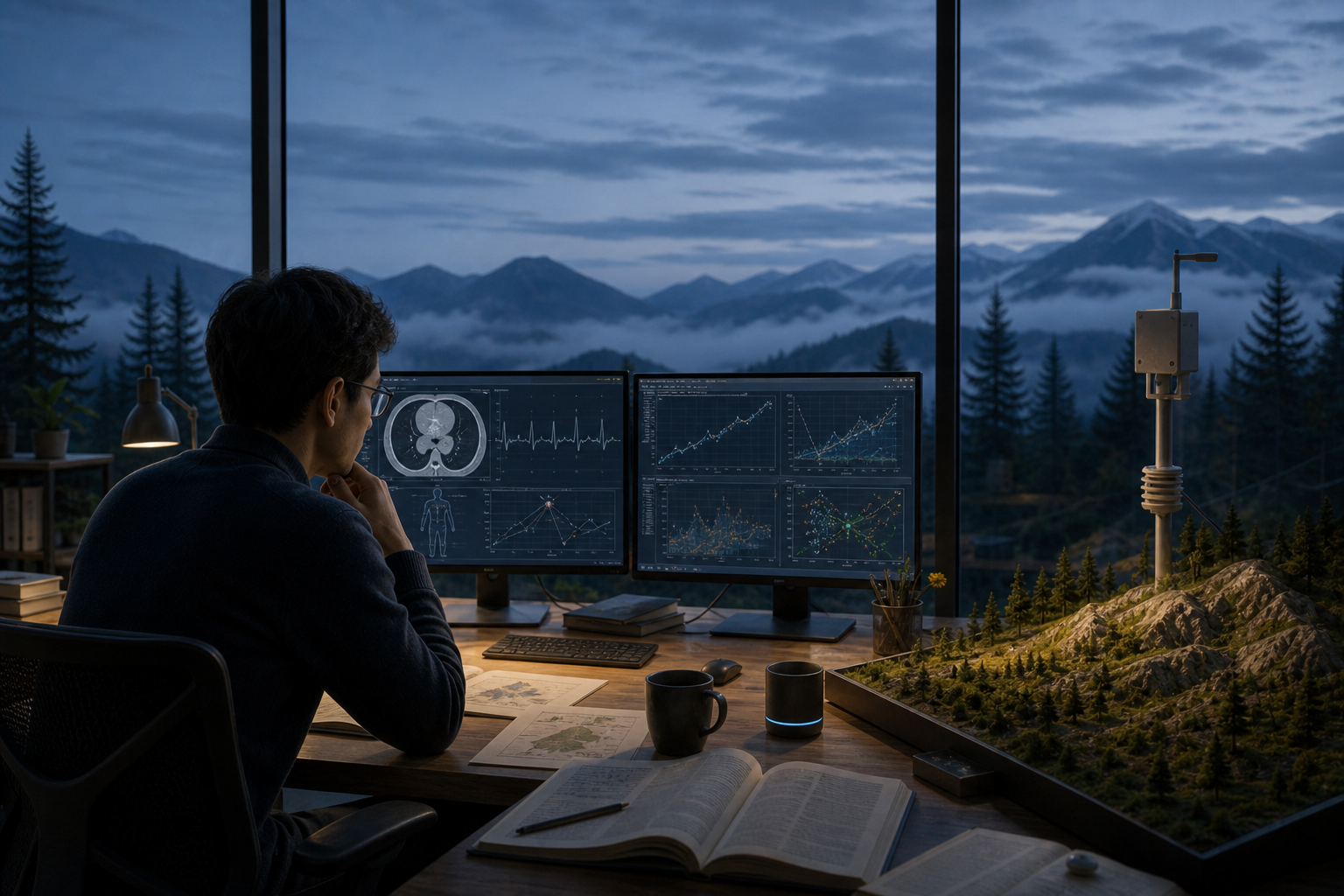 Health, economic, forestry, and air-quality models in a civilian research lab