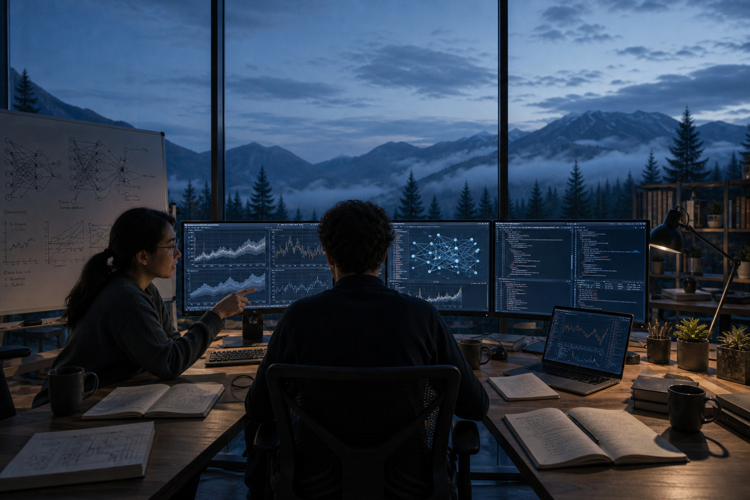 Researchers building and evaluating deep learning models