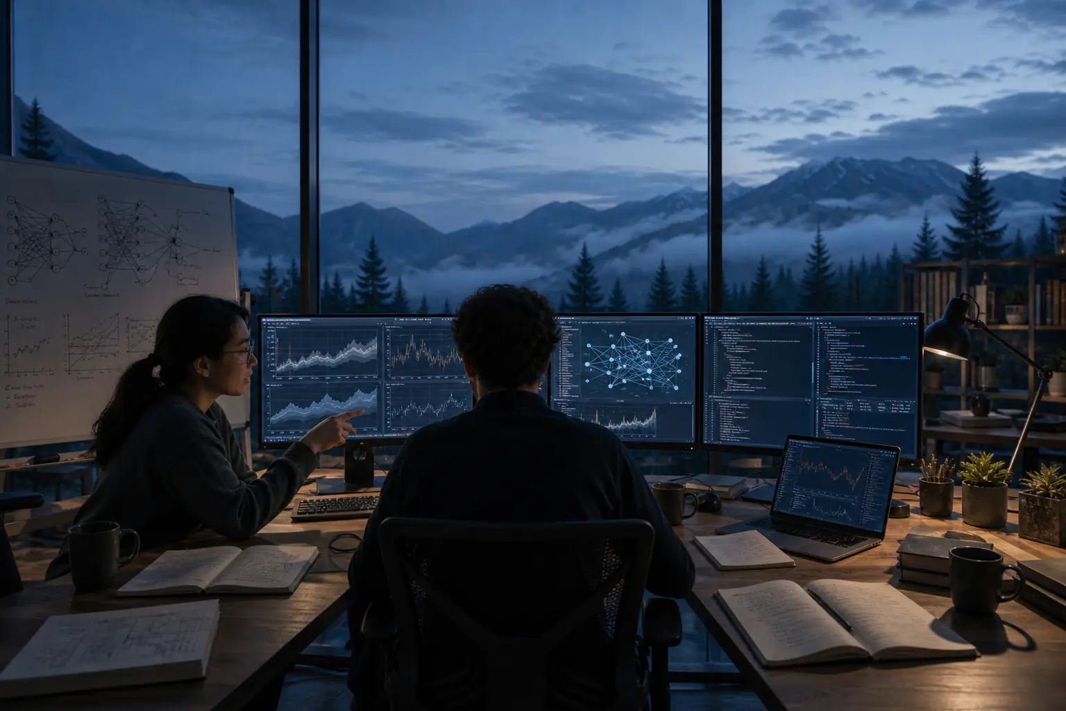 Researchers building and evaluating deep learning models